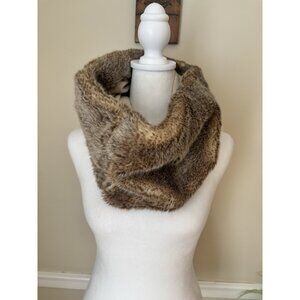 Restoration Hardware Luxe Faux Fur Collection Muff Scarf Hand Warmer Brown